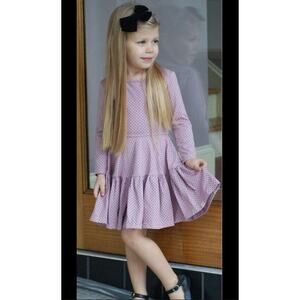 Omi Jo Well Dressed Wolf Ruffled Dancer Dress Mauve Shadow Mini Dot Size 2